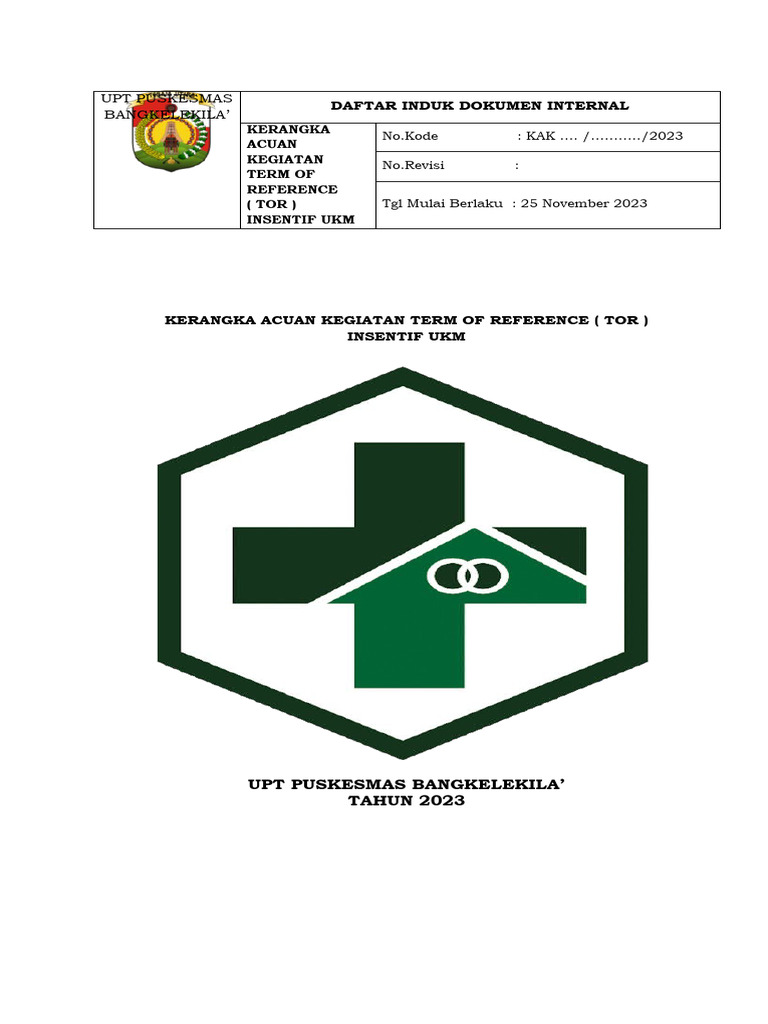 Kak Tor & Data Dukunglainnya Insetif Ukm PKM Bangkelekila | PDF