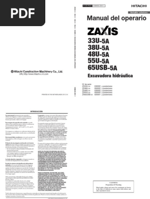 Manual de Operación Hitachi ZX48U-5A | PDF | Filtración | Sistema