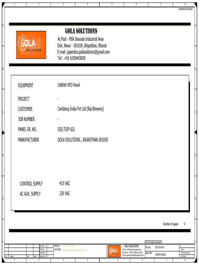 Electrical Panel Layout for VFD System | PDF