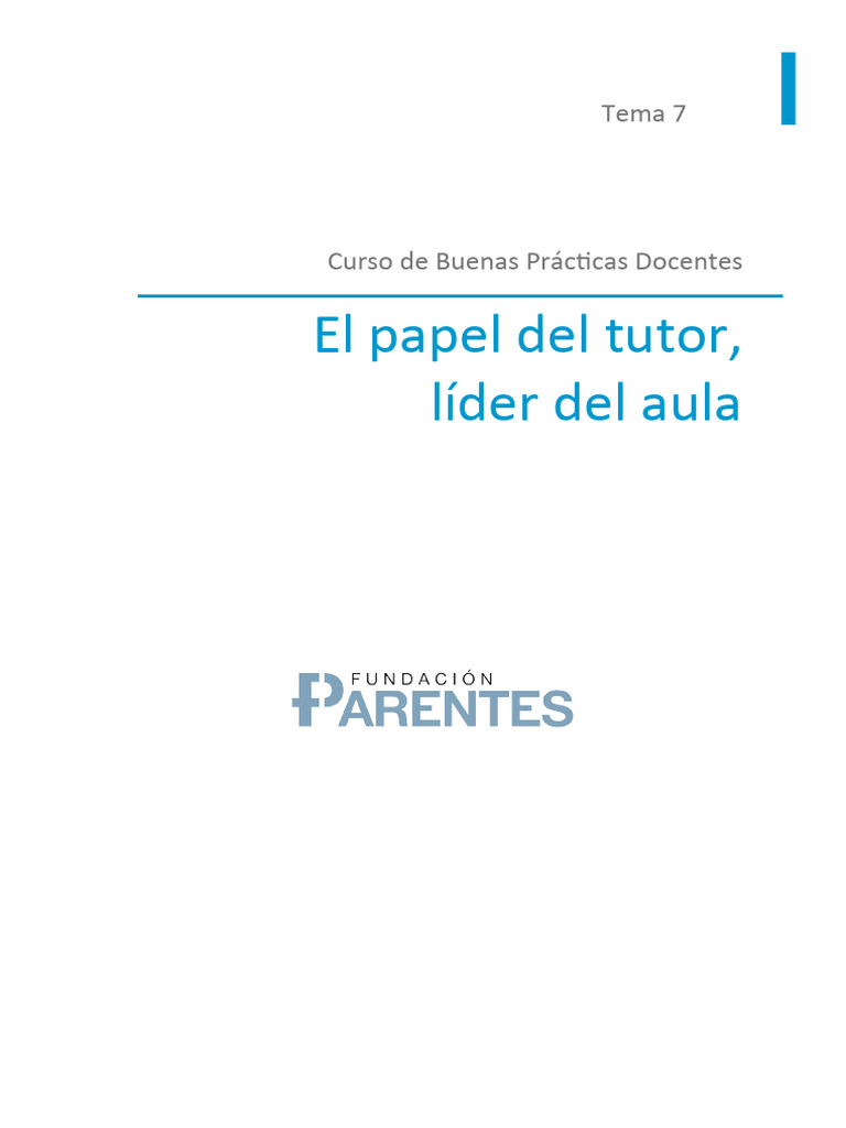 Tutoría: Liderazgo en el Aula | PDF | Maestros | Salón de clases