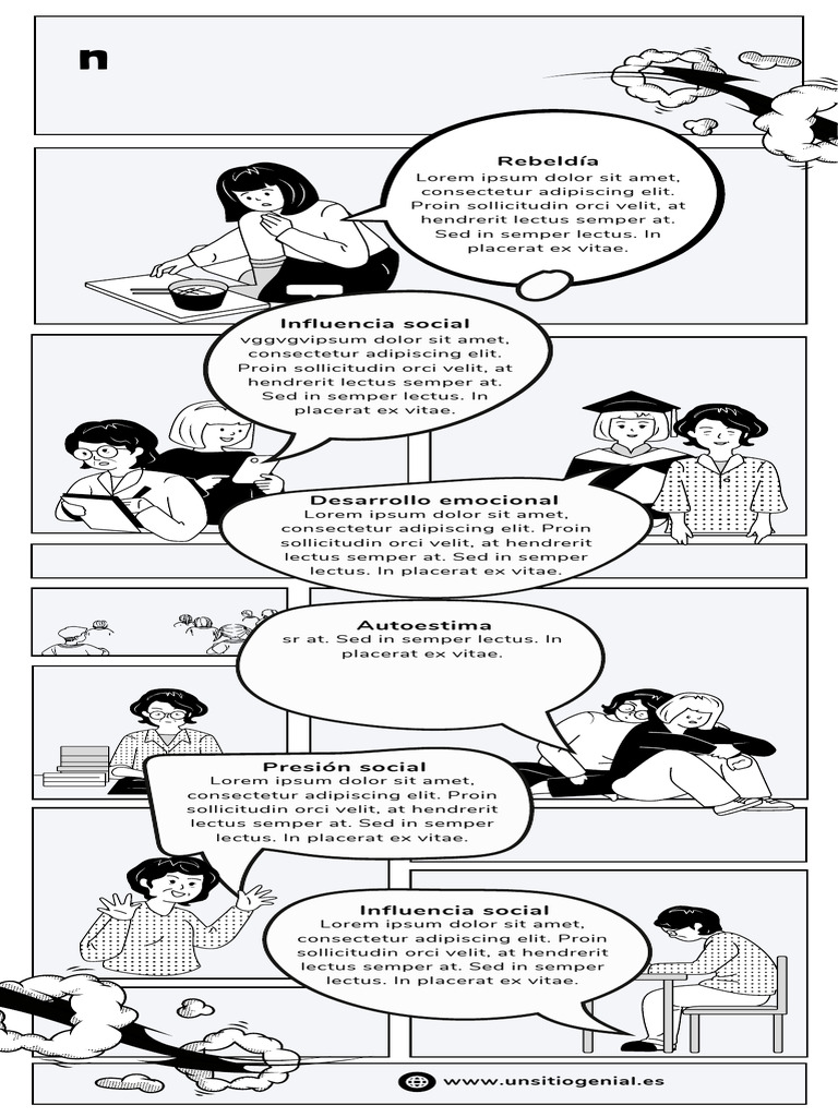 Infografía Diseño de Comic Creativo Ilustrativo Blanco y Negro | PDF