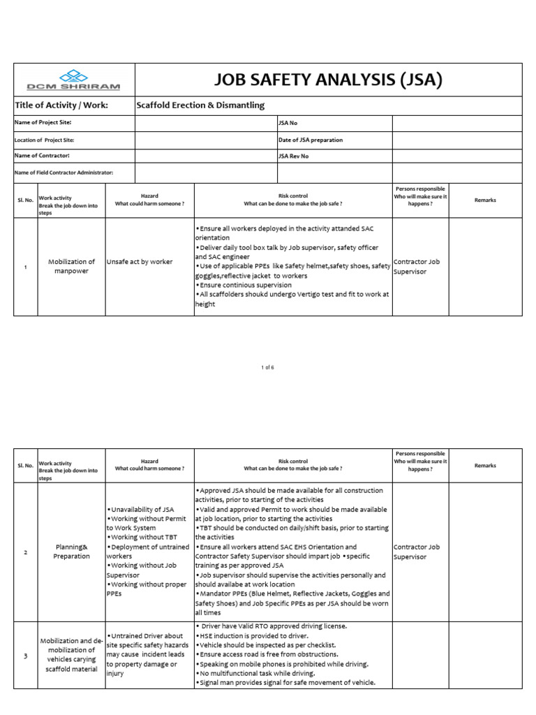 Scaffold Erection and Dismantling | PDF | Scaffolding | Personal ...