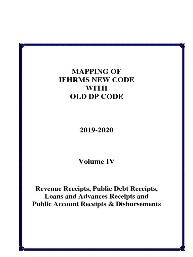 IFHRMS New Code to Old DP Code Mapping | PDF | Excise | Taxation