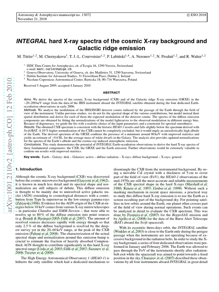 INTEGRAL Hard X-Ray Spectra of The Cosmic X-Ray Background and Galactic ...