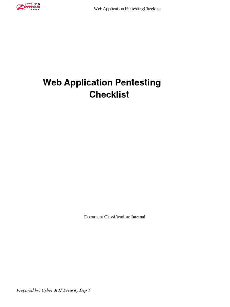 Web application pentesting checklist download free pdf http cookie