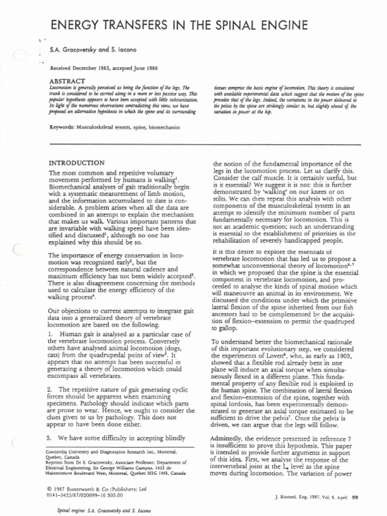 EnergyTransfersInTheSpinalEngine Gracovetskyetal JofBiomedEngVol9 1987 ...
