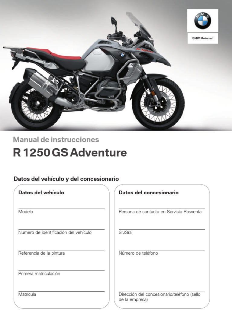 Manual Usuario R - 1250 Gs Adventure | PDF | BMW | Motocicleta