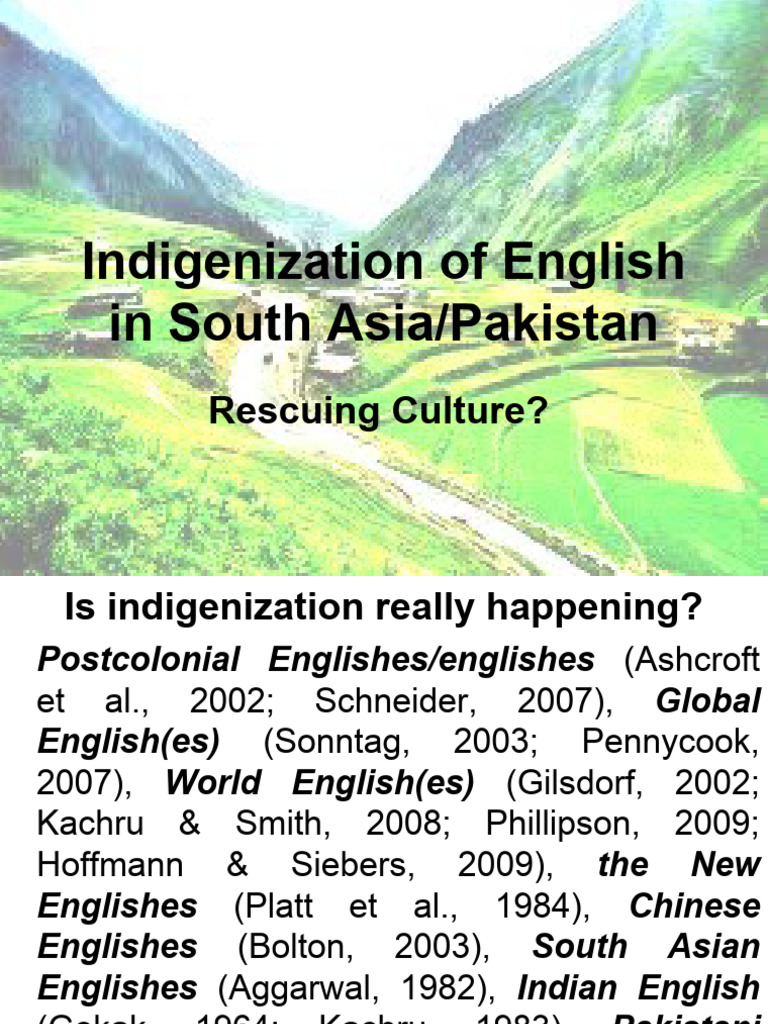 Indigenization of English in South Asia - Pakistan Lec 14 | PDF ...