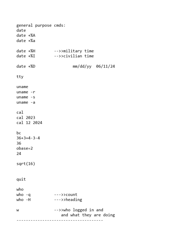 Linux OS - Total - Running Notes and Commands - 240615 - 111411 | PDF ...