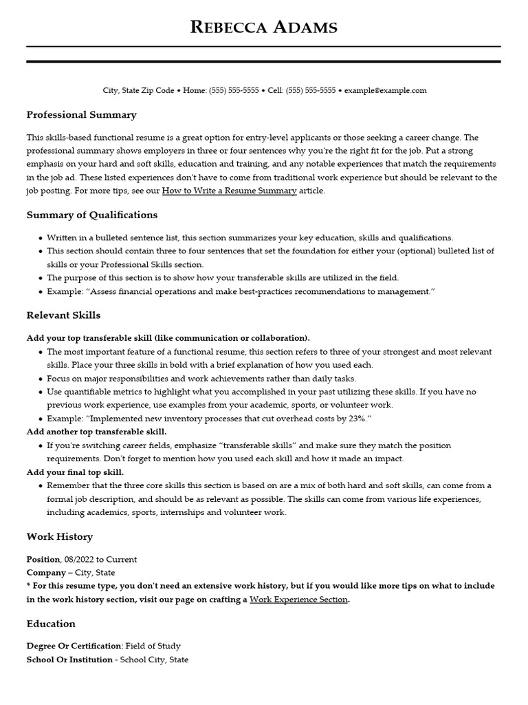 Free Resume Template Functional | PDF | Résumé