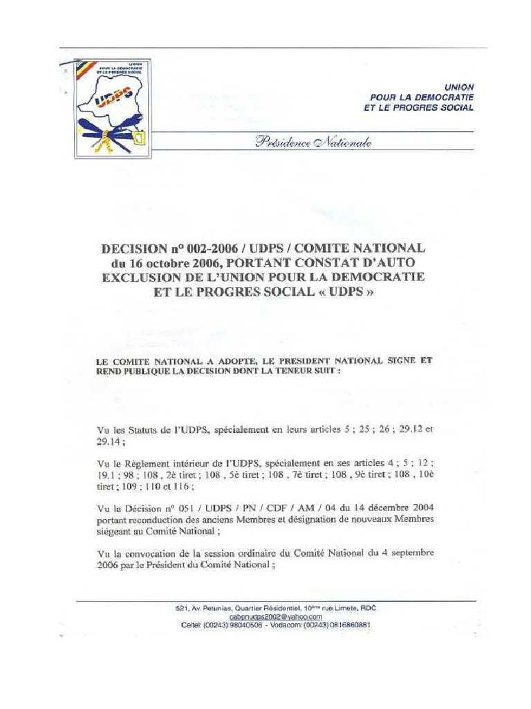 Exclusion UDPS | PDF