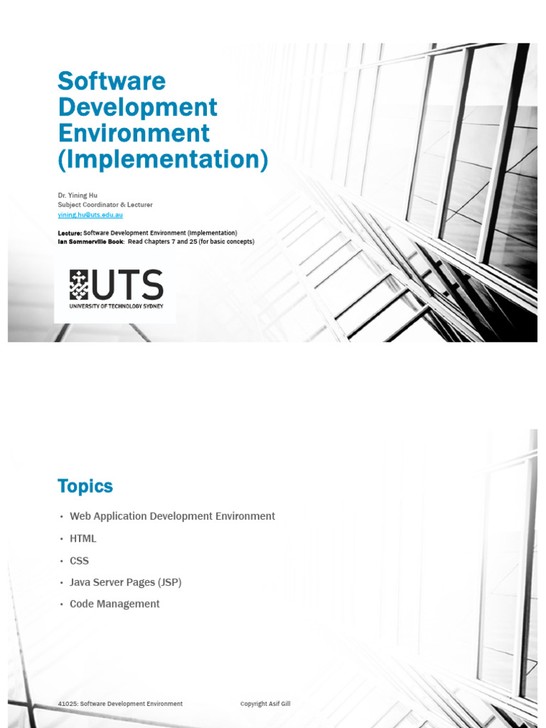 Lecture 4 - Software Development Environment (Implementation ...