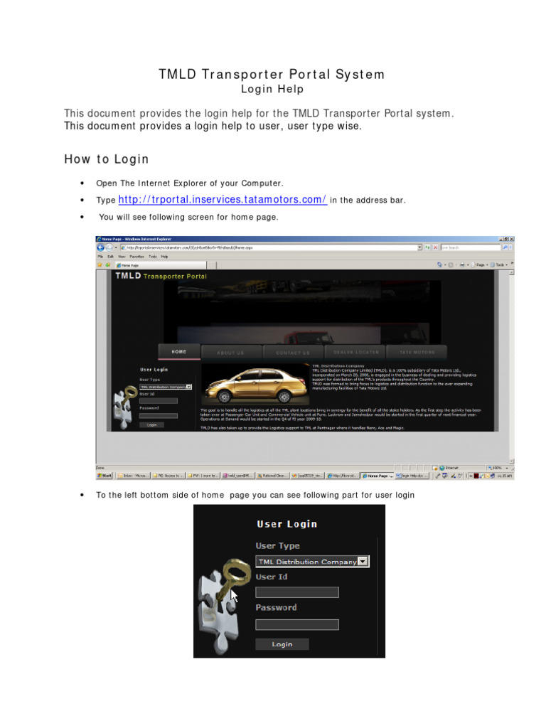 TMLD Portal Login Instructions | PDF | Password | Login