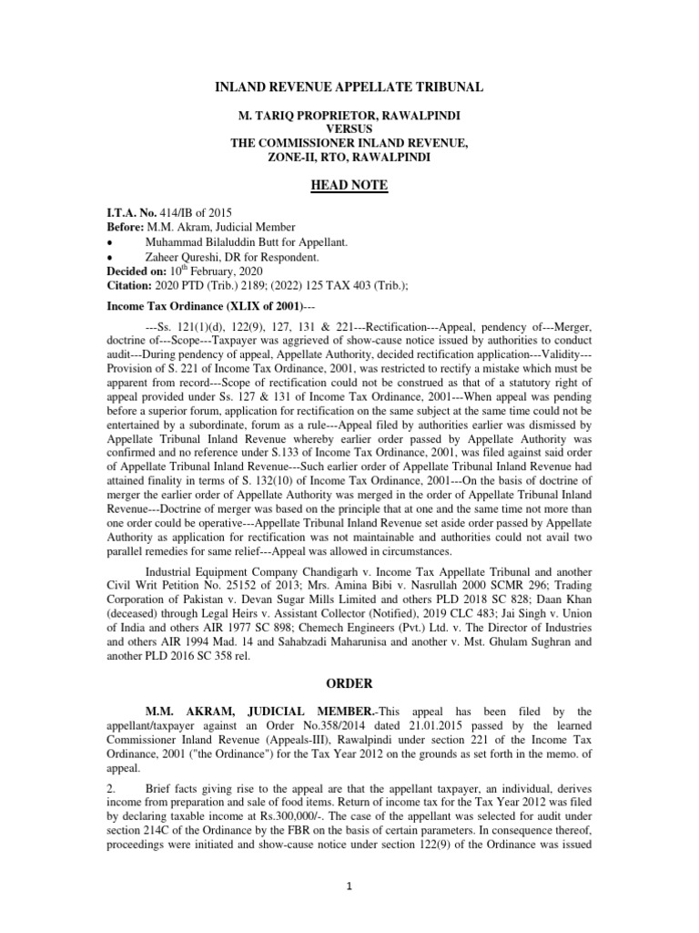 Tax Appeal on Income Tax Rectification | PDF | Lawsuit | Appeal