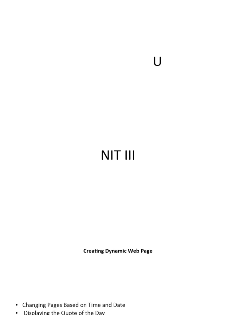 Creating Dynamic Web Page UNIT III | PDF | Java Script | Computer ...