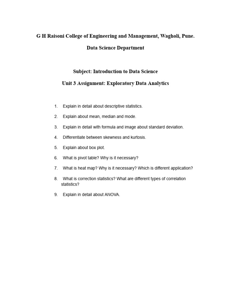 Exploratory Data Analytics Assignment | PDF | Teaching Methods ...