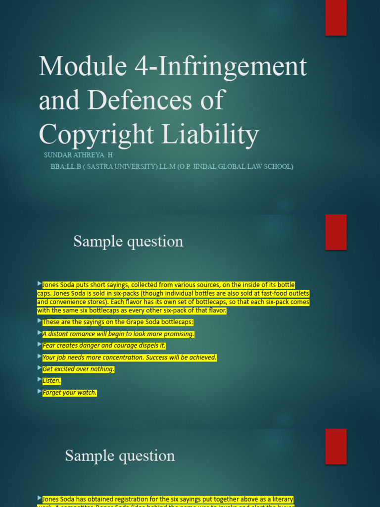 Copyright Infringement and Defenses Explained | PDF | Intellectual ...