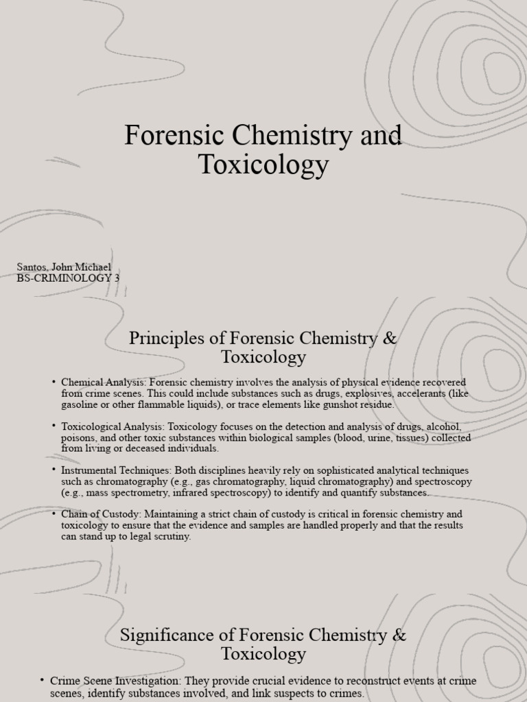 Forensic Chemistry and Toxicology Overview | PDF | Toxicology ...