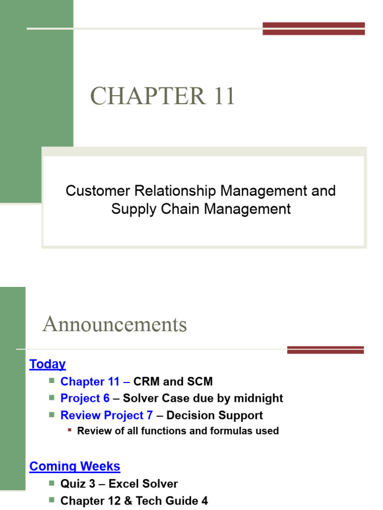 CRM and SCM Integration Overview | PDF | Customer Relationship ...