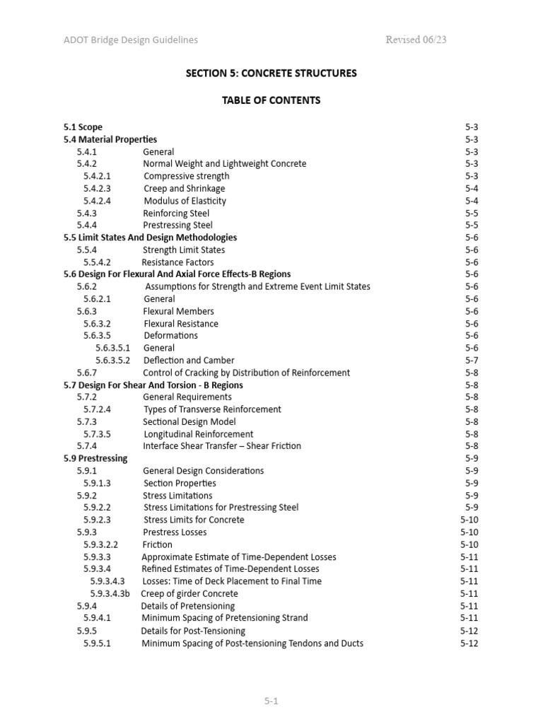 ADOT Concrete Bridge Design Guidelines | PDF | Prestressed Concrete ...