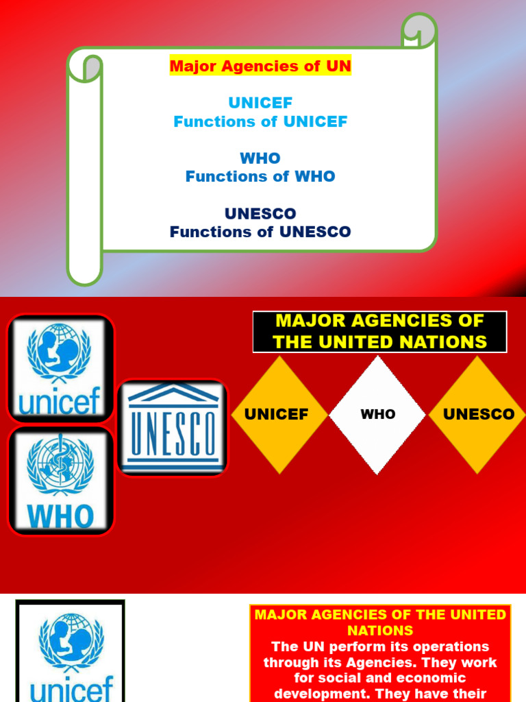 Agencies of United Nations | PDF | World Health Organization | United ...