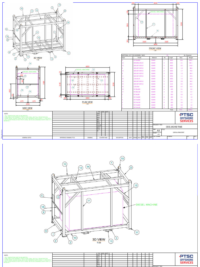 Diesel Machine Frame Specifications | PDF | Mechanical Engineering ...