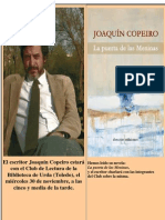 Joaquín Copeiro Estará en La Biblioteca de Urda (Toledo)