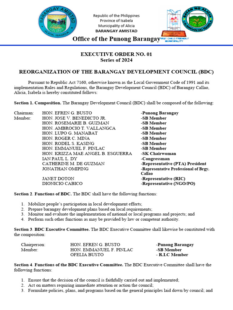 Barangay Development Council Reorganization | PDF | Justice | Crime ...