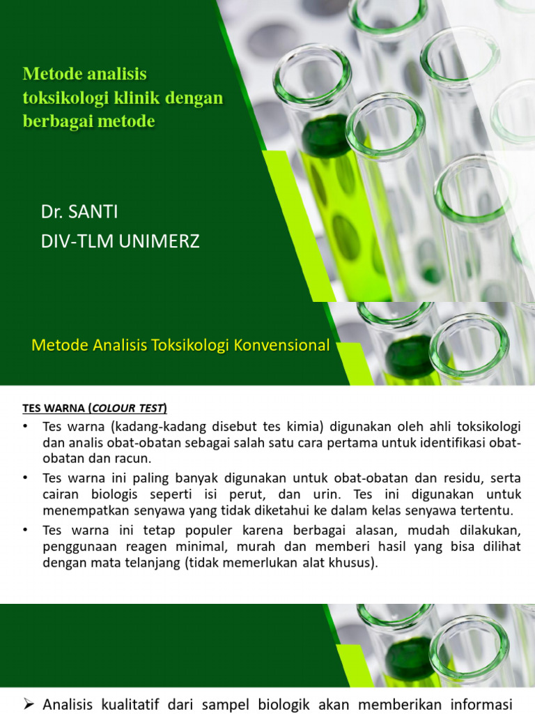 Metode Analisis Toksikologi Modern dan Konvensional | PDF