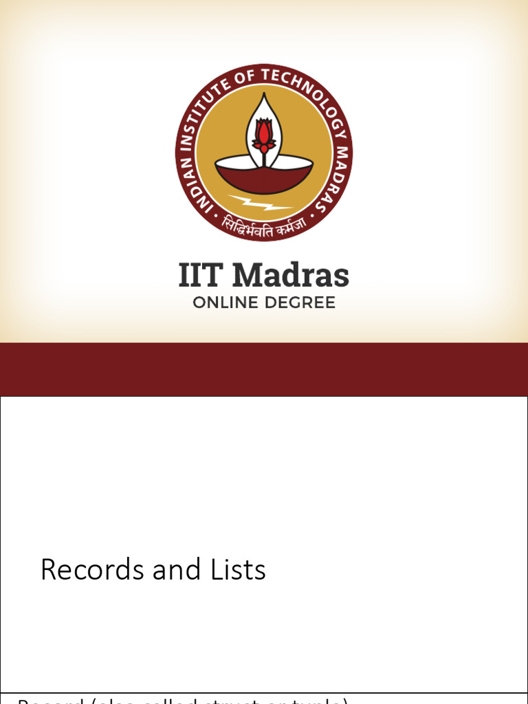 Understanding Records and Lists in Data Types | PDF | Data Type ...