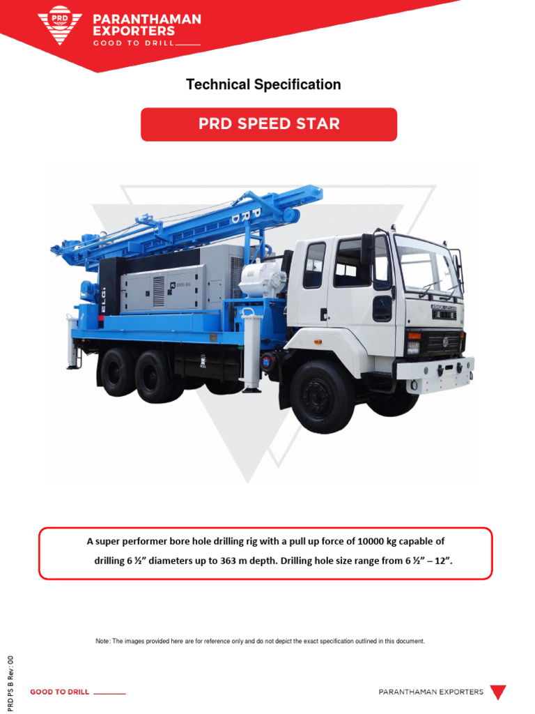Tech Spec Speed Star 1 Rig PRD PDF Pump Drilling