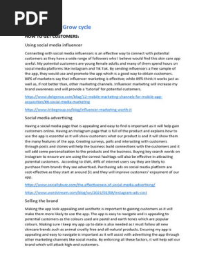 Example Portfolio of evidence