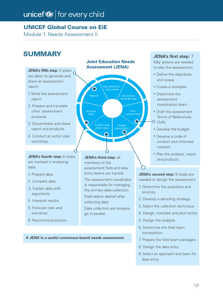 Summary Needs Assessment II | PDF | Needs Assessment