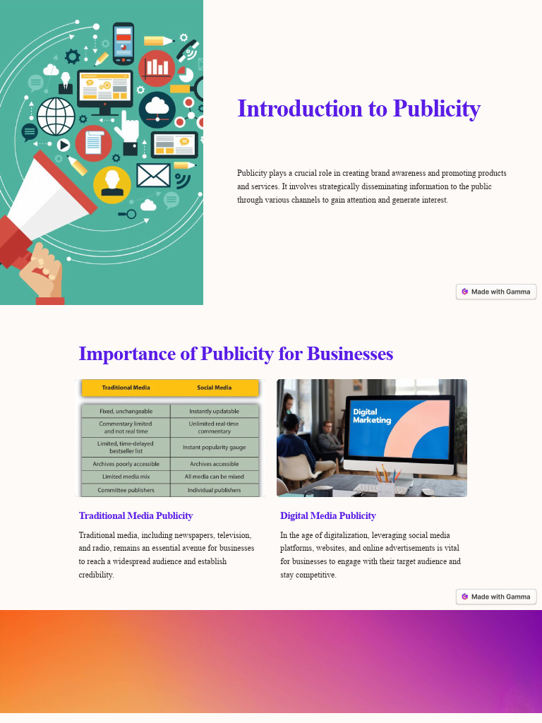 Introduction to Publicity | Télécharger gratuitement PDF | Marketing ...