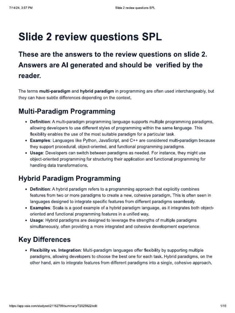 SPL Slide 2 Review | PDF