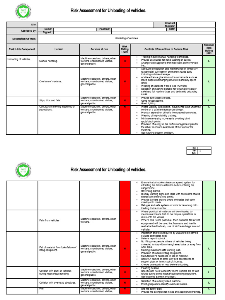 Unloading of Vehicles | PDF | Hazards | Truck