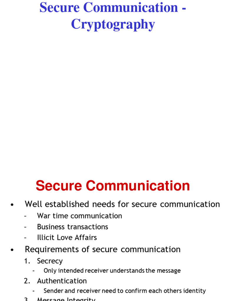 Cryptography: Secure Communication Methods | PDF | Public Key ...