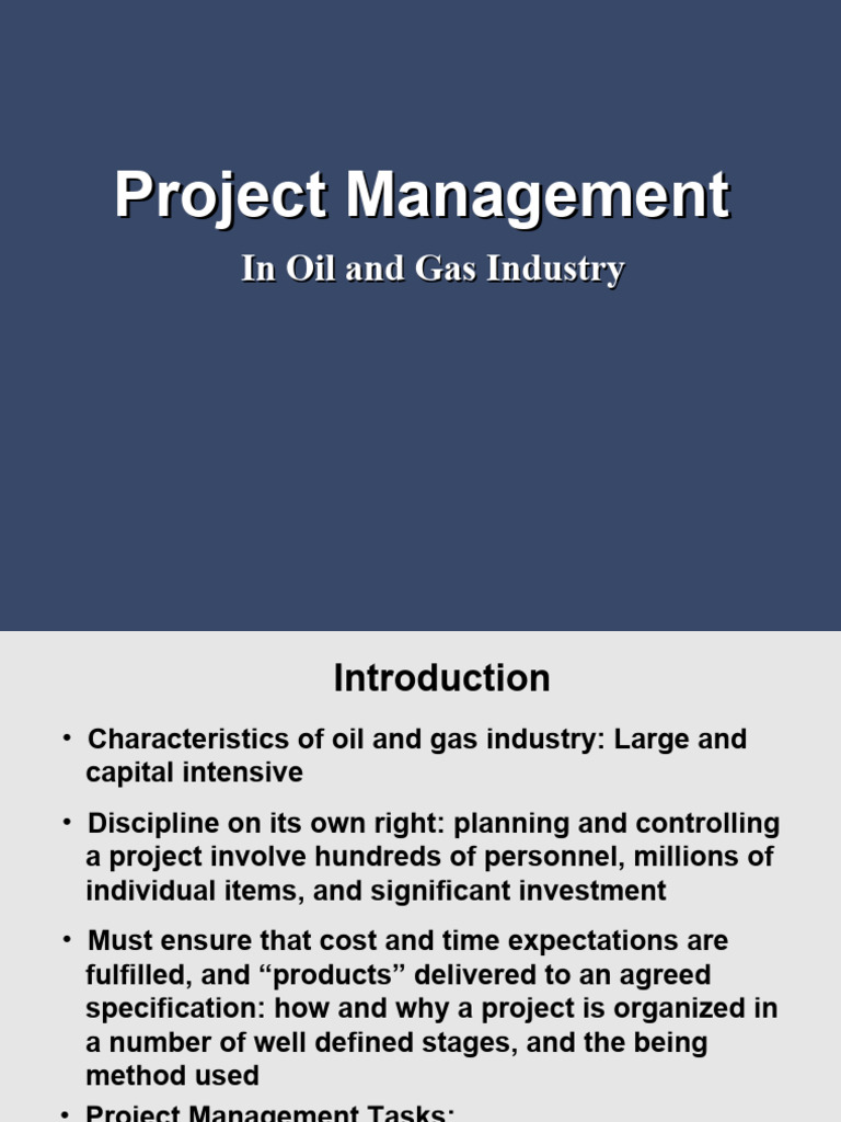 Oil and Gas Project Management Overview | PDF | Project Management ...