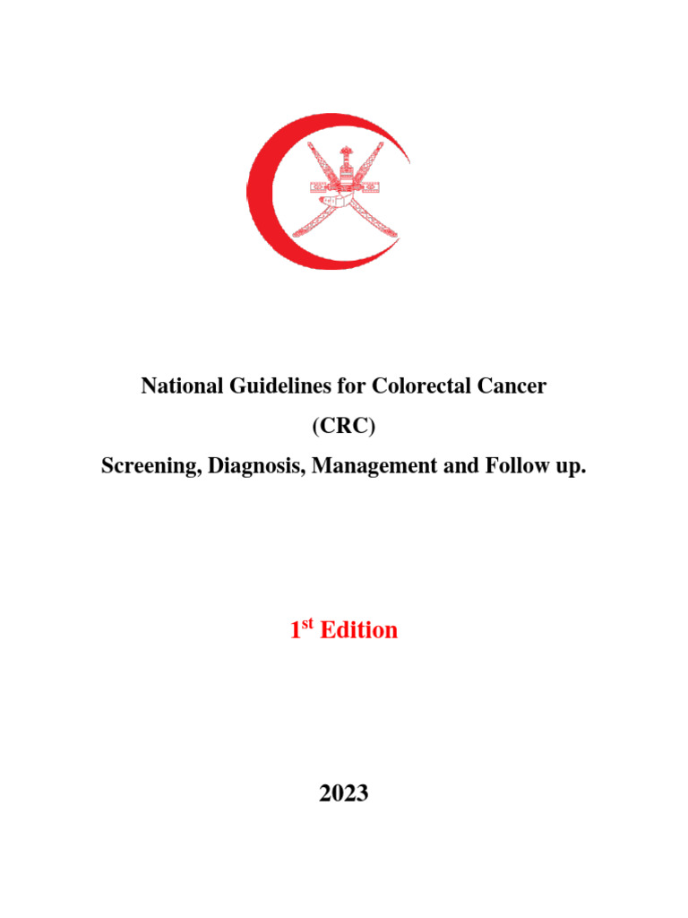 National Guidelines For Colorectal Cancer Crc Screening Diagnosis