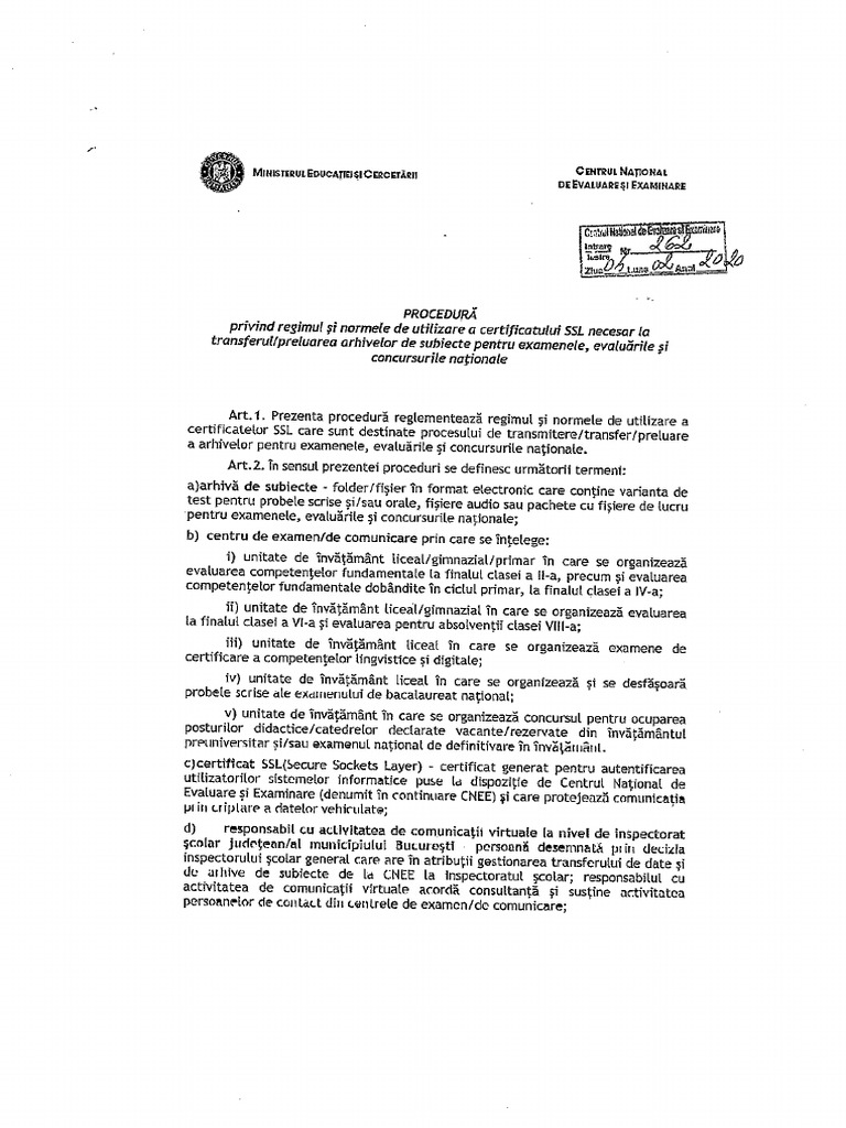 Procedura nr.262 04.02.2020 Regim Norme SSL | PDF