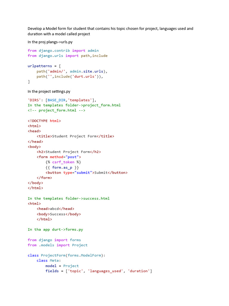 Project Languages Program | PDF
