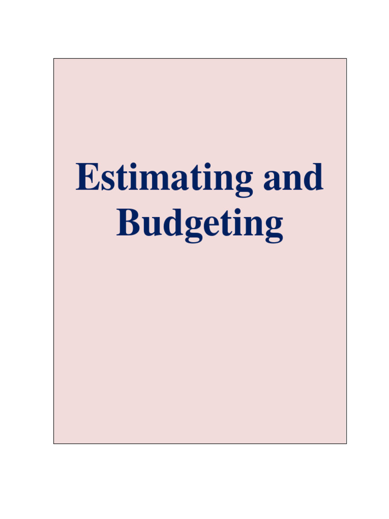 Estimating and Budgeting | PDF | Specification (Technical Standard ...