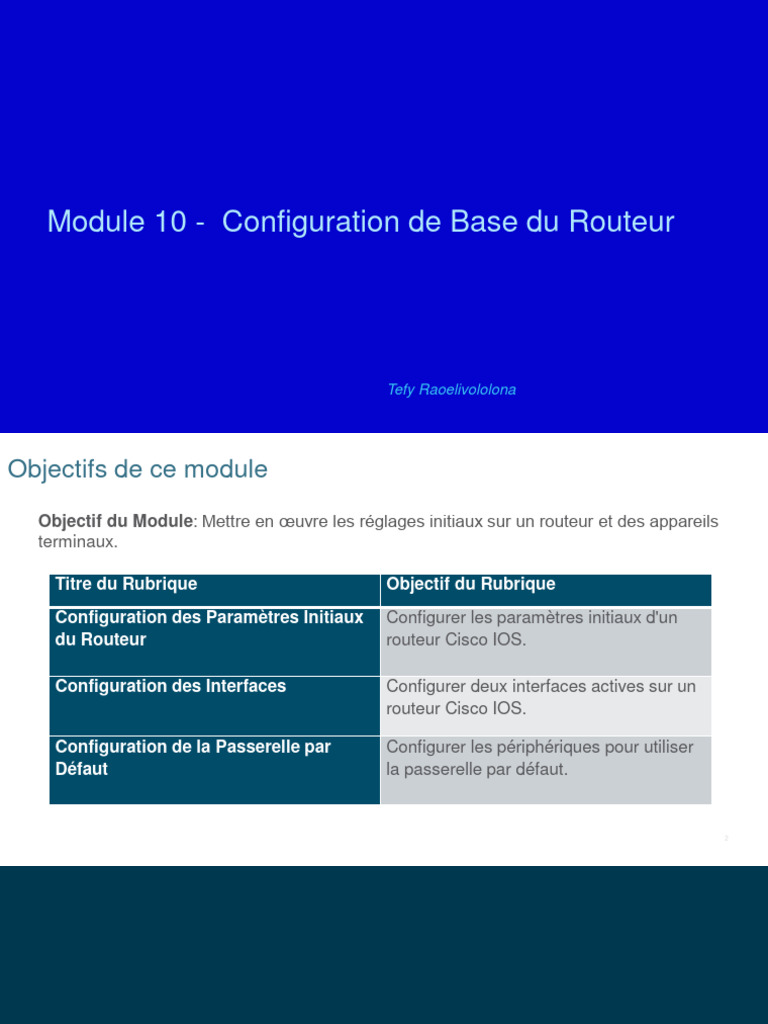 Configuration de Base du Routeur | PDF | I Pv6 | Adresse IP