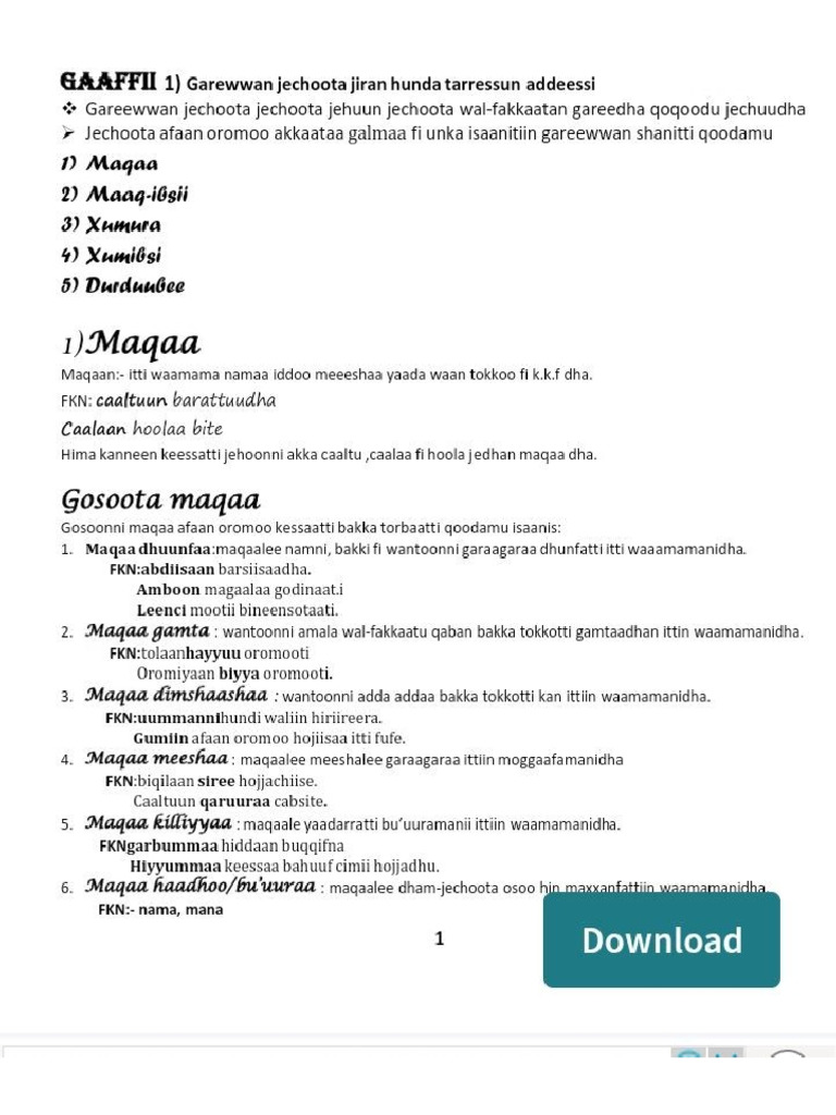 Afaan Oromoo Pdf