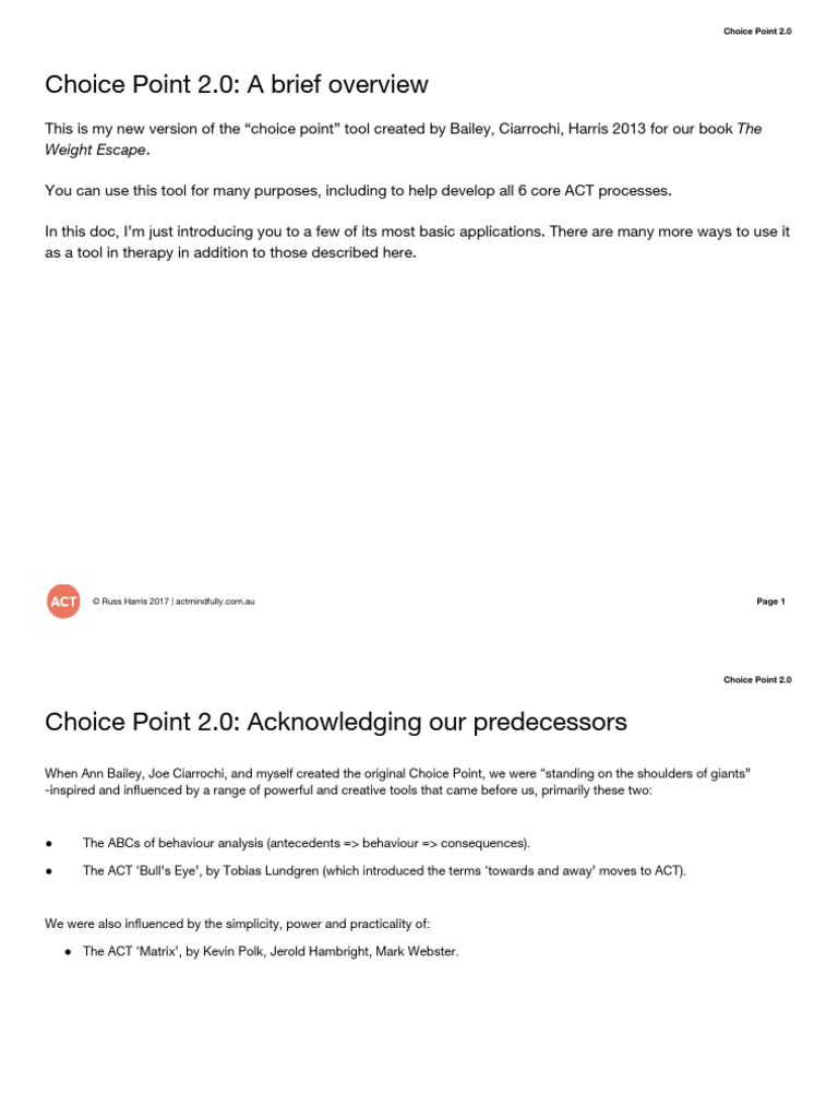 Choice Point 2.0 Overview and Applications | PDF | Feeling | Thought