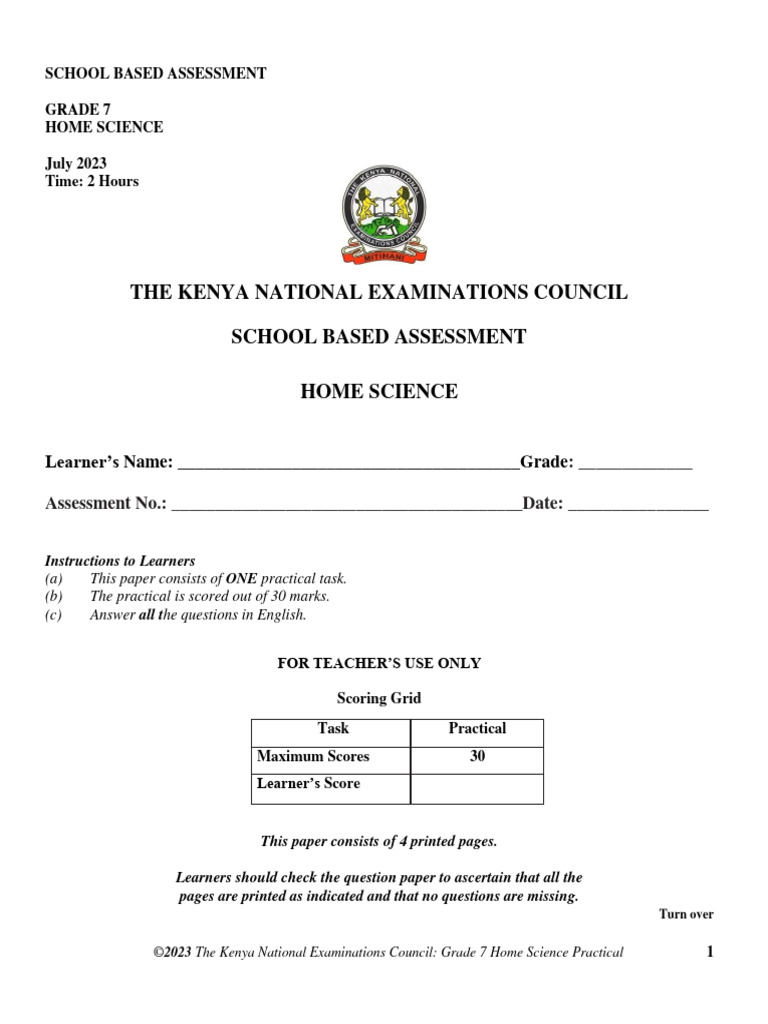 Grade 7 Home Science Practical Guide | PDF | Kitchen Stove | Cooking