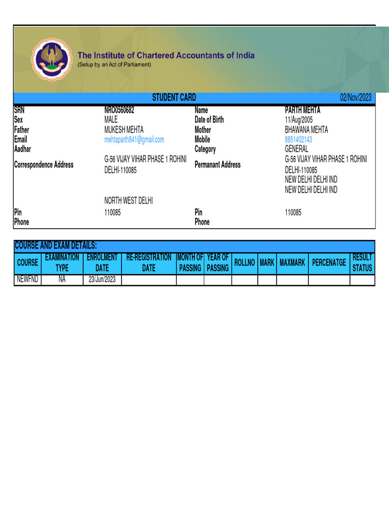 Student Card | PDF