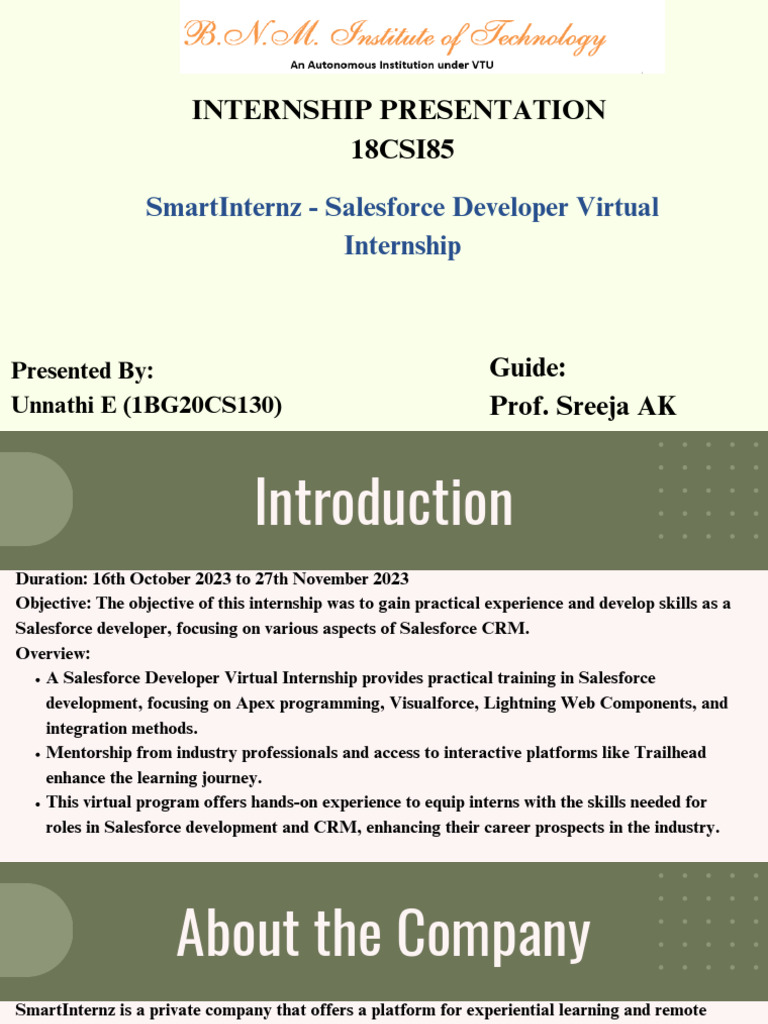 Salesforce Developer Virtual Internship | PDF | Automation ...