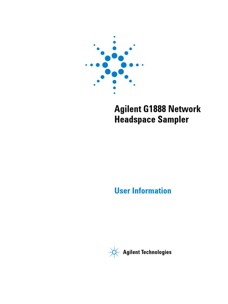 G1888 Headspace Sampler | PDF | Gas Chromatography | Electromagnetic ...