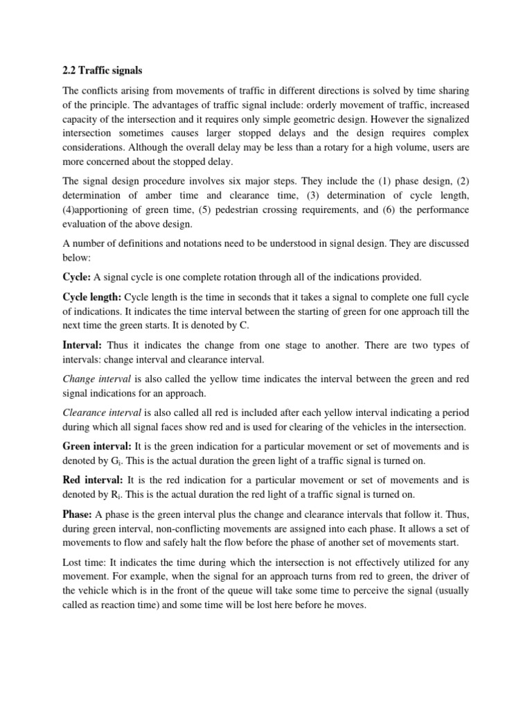 Traffic Signal Design and Intervals | PDF | Parking | Traffic